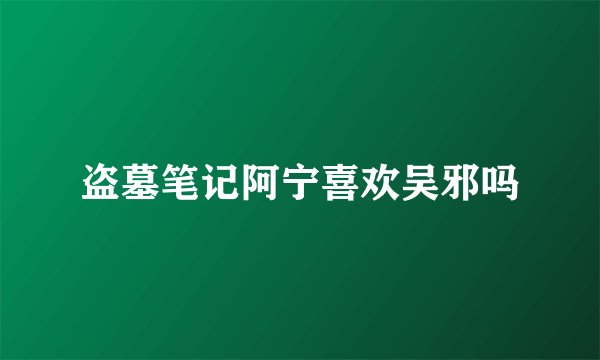 盗墓笔记阿宁喜欢吴邪吗