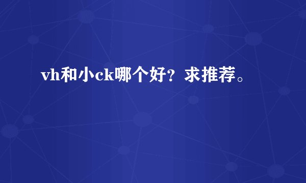 vh和小ck哪个好？求推荐。