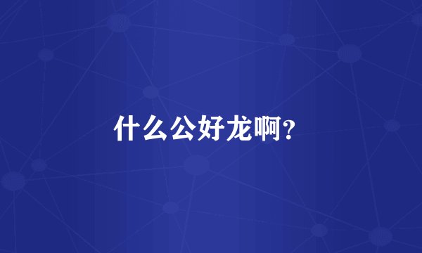 什么公好龙啊？
