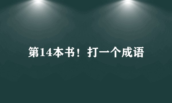 第14本书!打一个成语