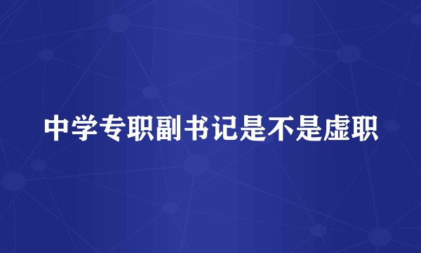 中学专职副书记是不是虚职