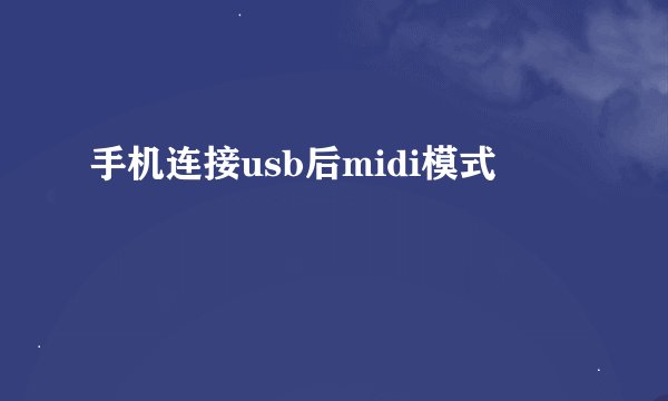 手机连接usb后midi模式