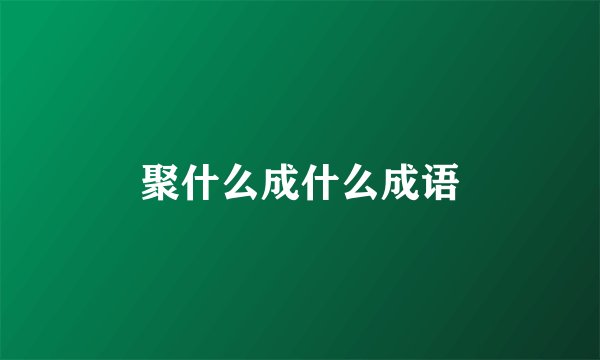 聚什么成什么成语