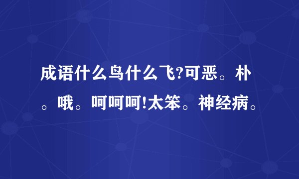 成语什么鸟什么飞?可恶。朴。哦。呵呵呵!太笨。神经病。
