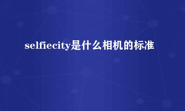 selfiecity是什么相机的标准