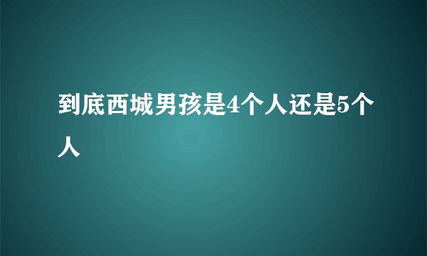 到底西城男孩是4个人还是5个人