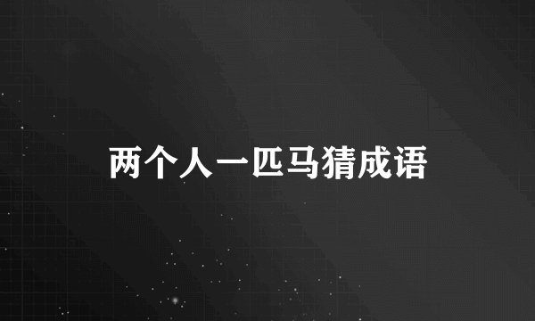 两个人一匹马猜成语