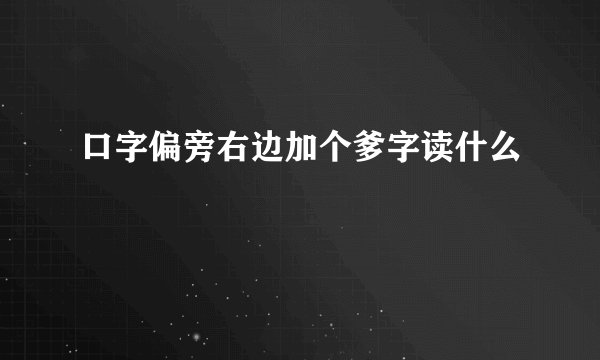 口字偏旁右边加个爹字读什么
