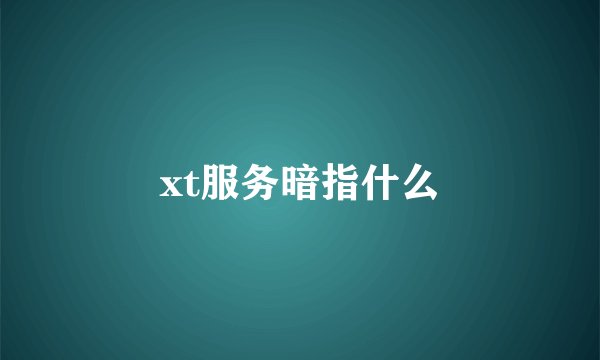 xt服务暗指什么