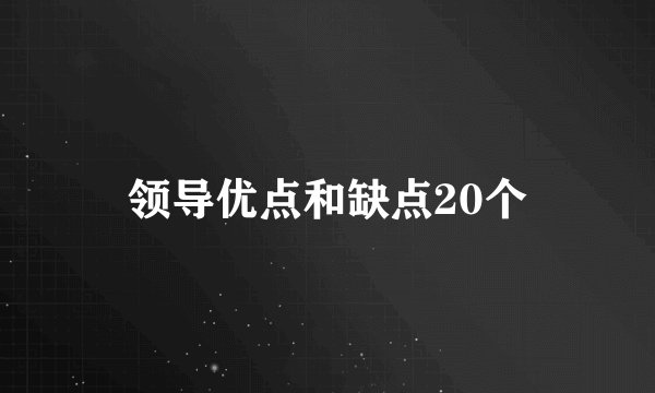 领导优点和缺点20个