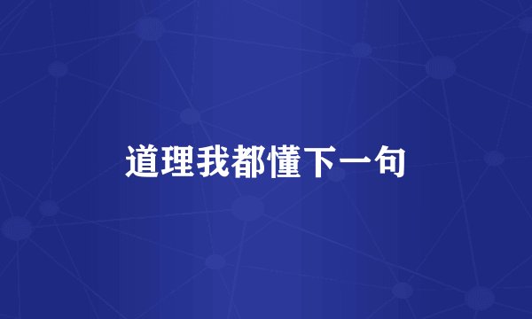 道理我都懂下一句