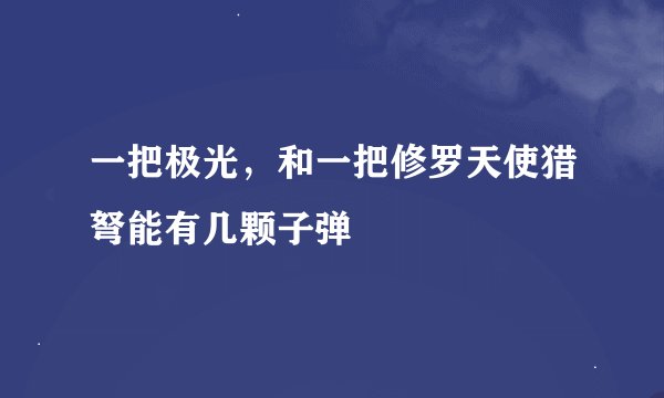 一把极光，和一把修罗天使猎弩能有几颗子弹