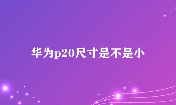 华为p20尺寸是不是小