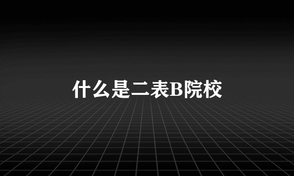 什么是二表B院校