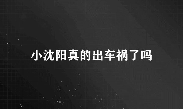 小沈阳真的出车祸了吗