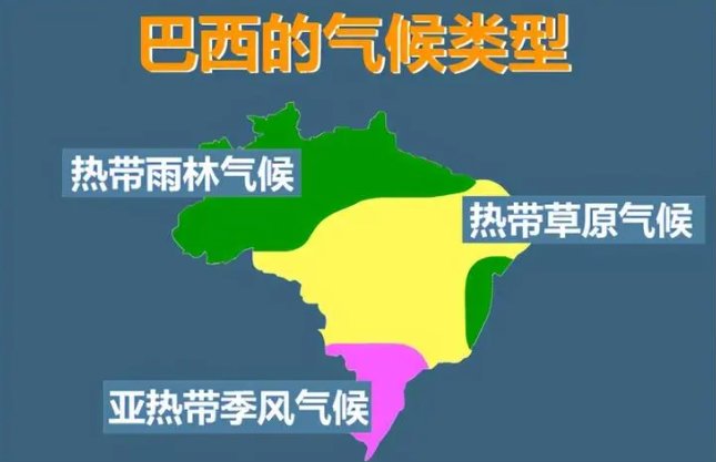巴西气候类型分布图