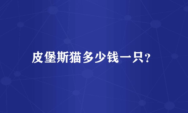 皮堡斯猫多少钱一只？