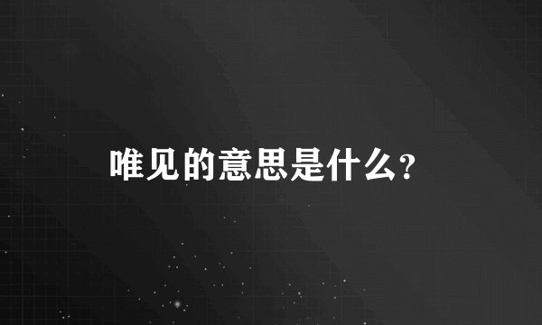 唯见的意思是什么？