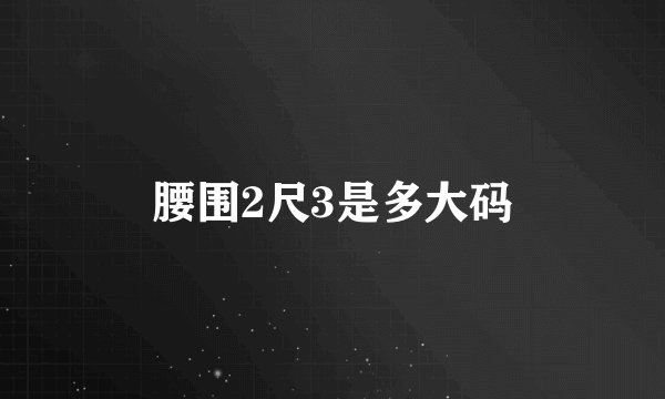 腰围2尺3是多大码