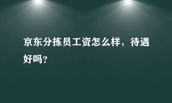 京东分拣员工资怎么样,待遇好吗?