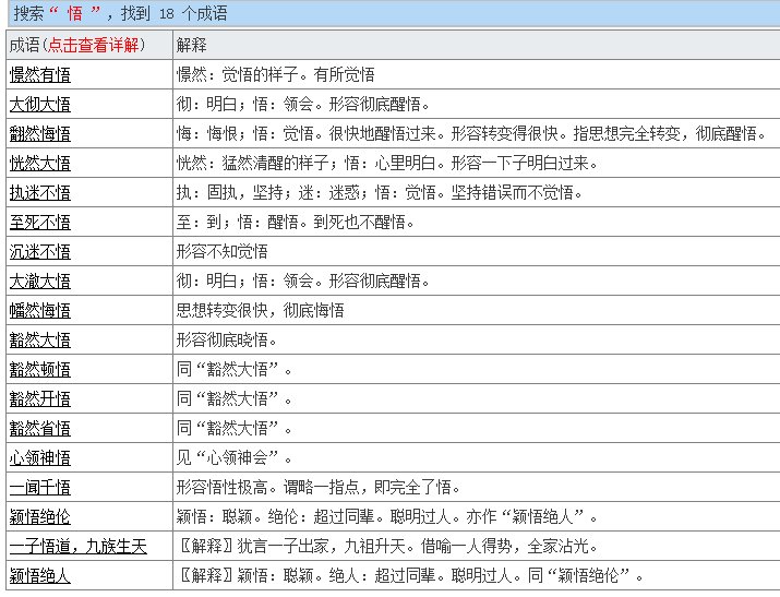 第一个字是悟的成语