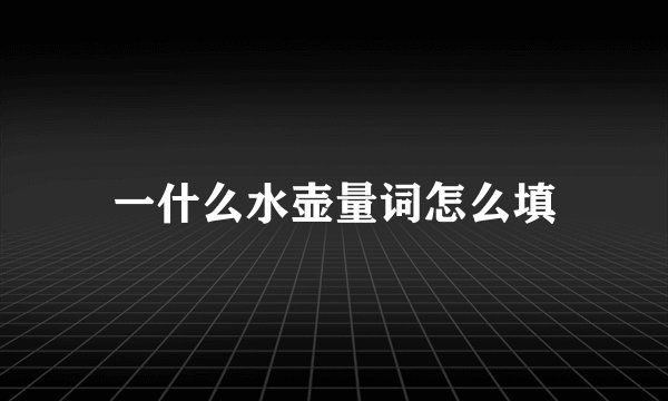 一什么水壶量词怎么填