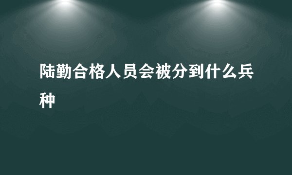 陆勤合格人员会被分到什么兵种