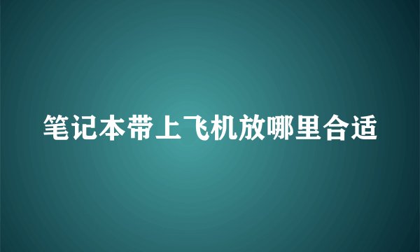 笔记本带上飞机放哪里合适