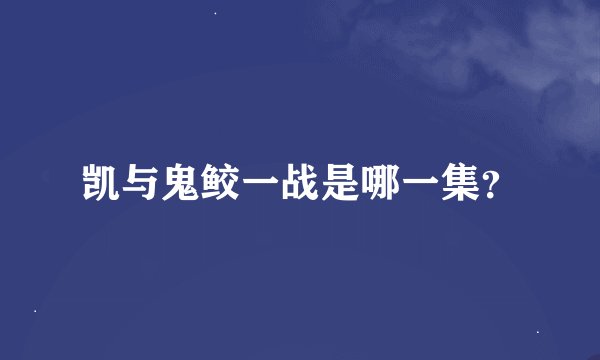 凯与鬼鲛一战是哪一集?