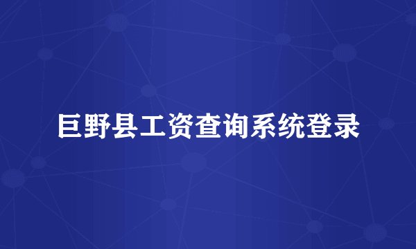 巨野县工资查询系统登录