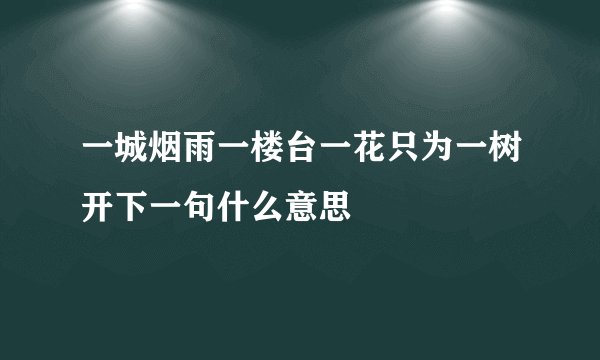 一城烟雨一楼台一花只为一树开下一句什么意思
