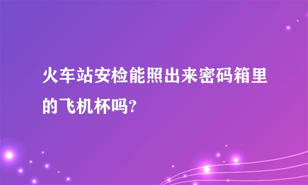 火车站安检能照出来密码箱里的飞机杯吗?