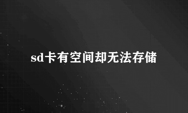 sd卡有空间却无法存储