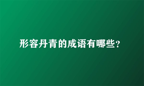 形容丹青的成语有哪些？