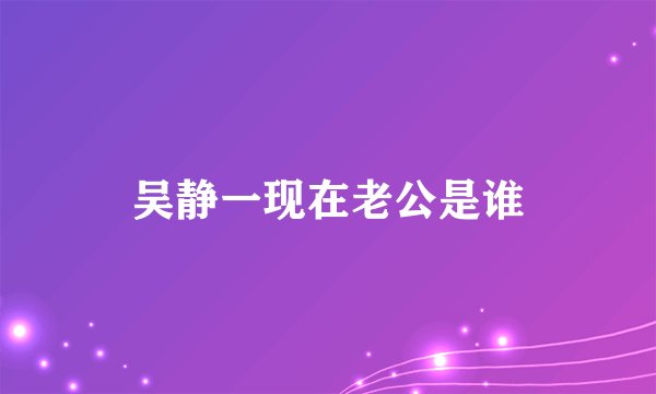 吴静一现在老公是谁