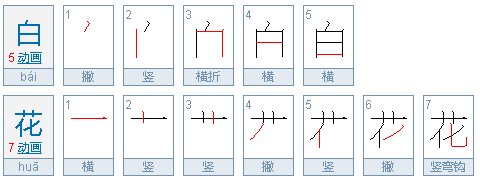 白花近义词
