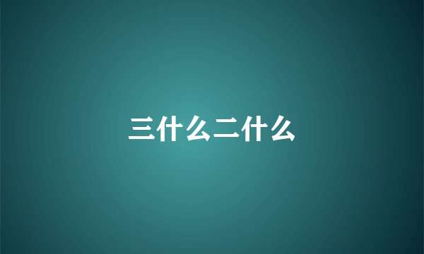 三什么二什么