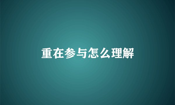 重在参与怎么理解