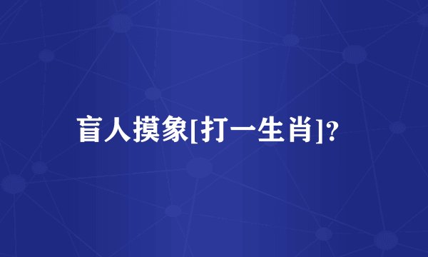 盲人摸象[打一生肖]？
