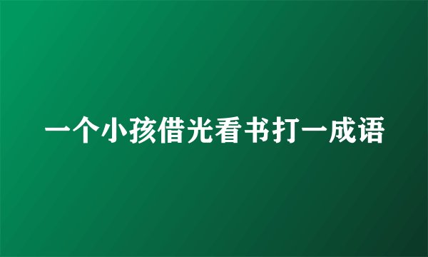 一个小孩借光看书打一成语