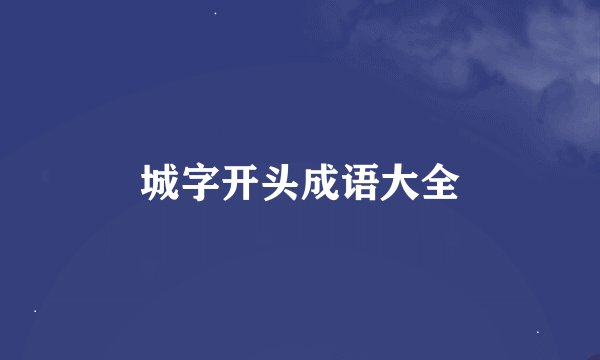 城字开头成语大全