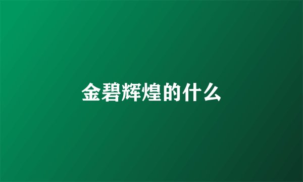 金碧辉煌的什么