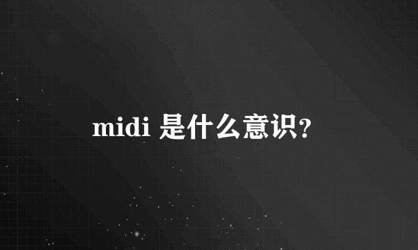 midi 是什么意识？