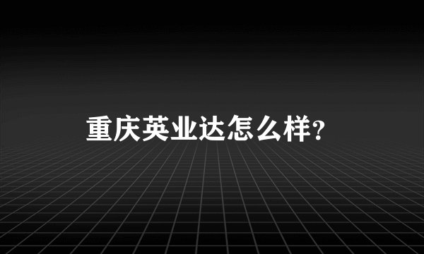 重庆英业达怎么样？