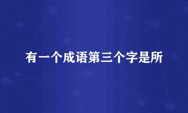 有一个成语第三个字是所