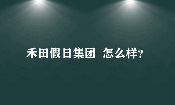 禾田假日集团  怎么样？
