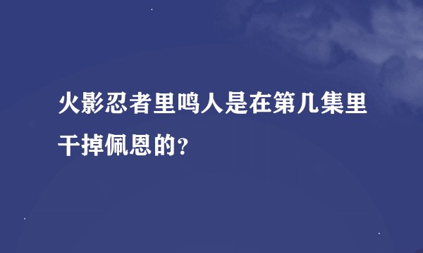 火影忍者里鸣人是在第几集里干掉佩恩的？