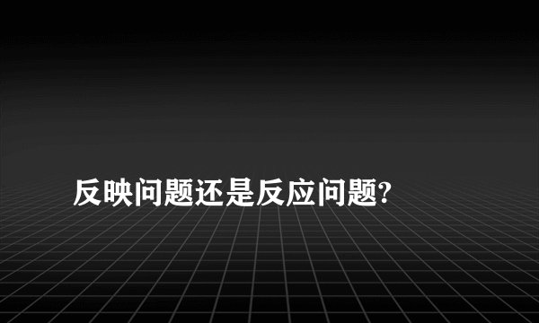 
反映问题还是反应问题?


