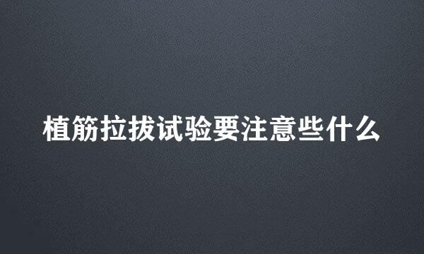 植筋拉拔试验要注意些什么