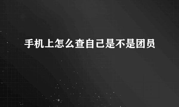 手机上怎么查自己是不是团员